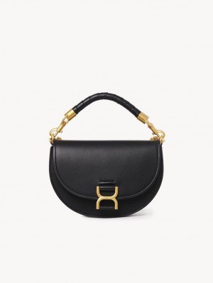 Bolsas Crossbody Chloe Marcie Chain Flap Pretas | CHE-SR13591