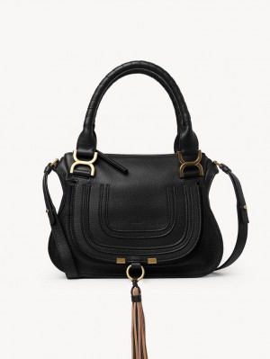 Bolsas Crossbody Chloe Marcie Small Double Carry Pretas | CHE-SR13489