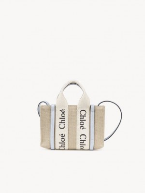 Bolsas Crossbody Chloe Mini Woody Branco Azuis | CHE-SR13506