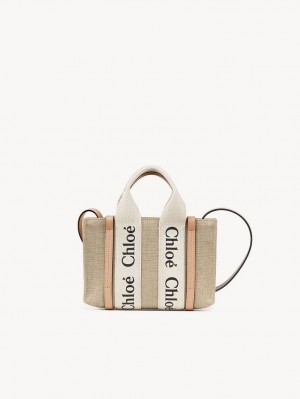 Bolsas Crossbody Chloe Mini Woody Branco Bege | CHE-SR13507