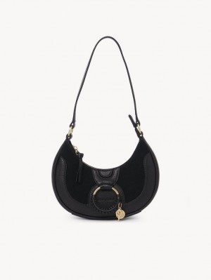 Bolsas De Ombro Chloe Hana Half Moon Pretas | CHE-SR14623