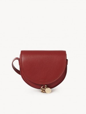 Bolsas De Ombro Chloe Mara Small Saddle Vermelhas | CHE-SR14602