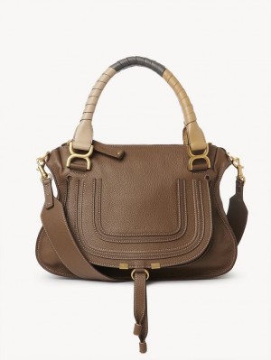 Bolsas De Ombro Chloe Marcie Double Carry Marrom | CHE-SR13439