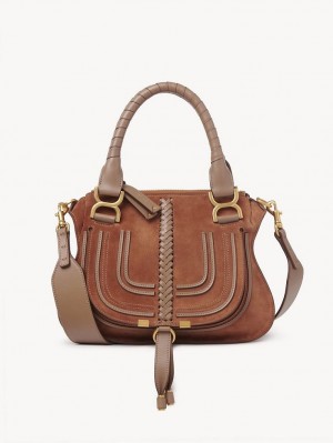 Bolsas De Ombro Chloe Marcie Small Double Carry Marrom | CHE-SR13440