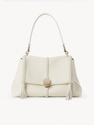 Bolsas De Ombro Chloe Penelope Medium Soft Branco | CHE-SR13426