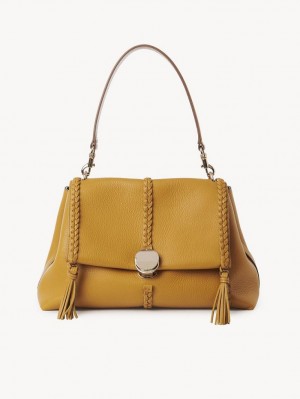 Bolsas De Ombro Chloe Penelope Medium Soft Douradas | CHE-SR13444