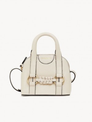 Bolsas De Ombro Chloe Saddie Micro Double Handle Bege | CHE-SR14621