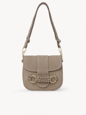 Bolsas De Ombro Chloe Saddie Satchel Cinzentas | CHE-SR14666