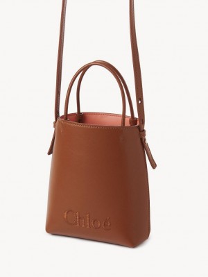 Bolsas De Ombro Chloe Sense Micro Marrom | CHE-SR13406