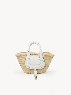 Bolsas Mini Chloe Marcie Basket Branco | CHE-SR13662