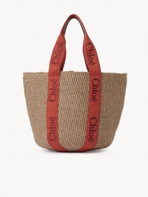 Bolsas Tote Chloe Large Woody Basket Laranja Laranja | CHE-SR13298