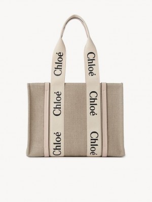 Bolsas Tote Chloe Medium Woody Rosa | CHE-SR13393