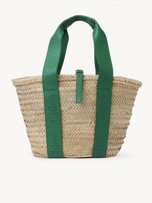 Bolsas Tote Chloe Sense Medium Basket Verdes | CHE-SR13297