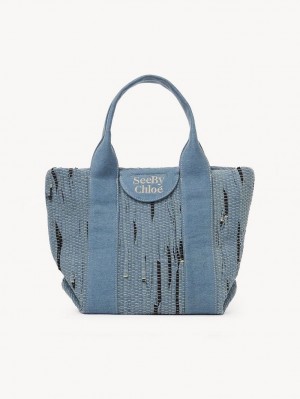 Bolsas Tote Chloe Small Laetizia Azuis | CHE-SR14709