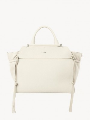 Bolsas Tote Chloe Steph Medium Double Carry Branco | CHE-SR13371