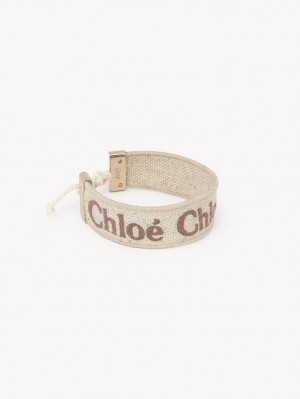 Braceletes Chloe Woody Bege Marrom | CHE-SR14446