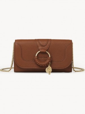 Carteiras Grandes Chloe Hana Chain Marrom | CHE-SR14914