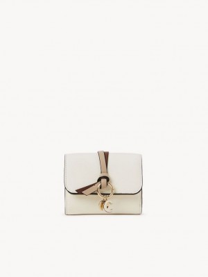 Carteiras Pequenas Chloe Alphabet Small Tri-fold Branco | CHE-SR14288