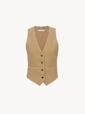 Casacos Chloe Classic Vest Bege | CHE-SR13806