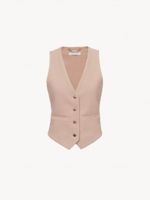 Casacos Chloe Classic Vest Rosa | CHE-SR13805