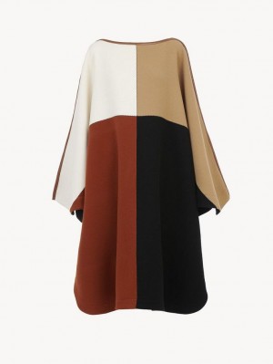 Casacos Chloe Color-block Poncho Multicoloridas | CHE-SR13803