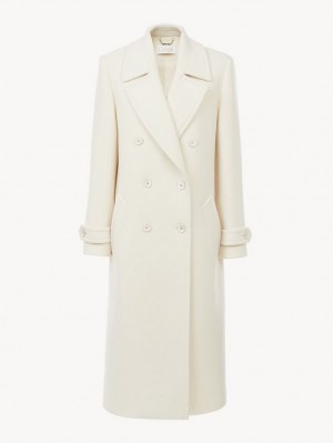 Casacos Chloe Overcoat Branco | CHE-SR13780