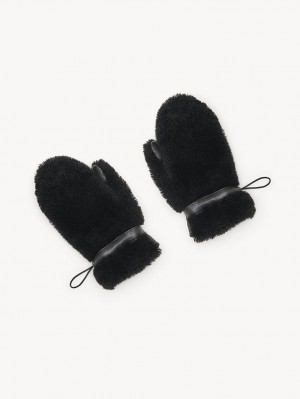 Chapeus Chloe Shearling Mittens Pretas | CHE-SR14483