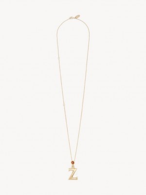 Colares Chloe Alphabet With Pendant Douradas | CHE-SR14330