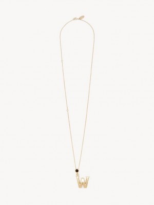 Colares Chloe Alphabet With Pendant Douradas | CHE-SR14333