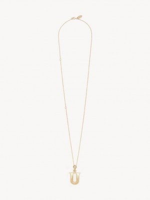 Colares Chloe Alphabet With Pendant Douradas | CHE-SR14335