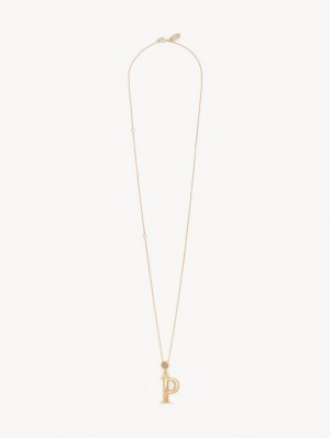 Colares Chloe Alphabet With Pendant Douradas | CHE-SR14340