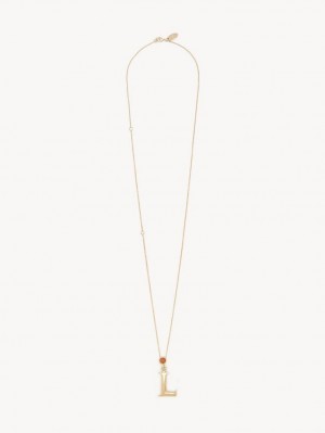 Colares Chloe Alphabet With Pendant Douradas | CHE-SR14344