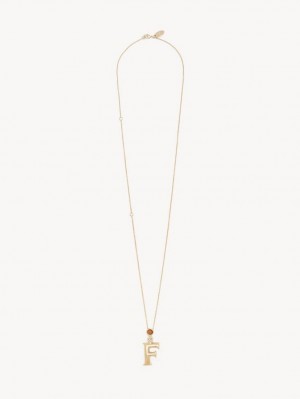 Colares Chloe Alphabet With Pendant Douradas | CHE-SR14350