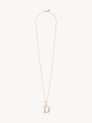 Colares Chloe Alphabet With Pendant Douradas | CHE-SR14352