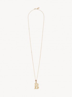 Colares Chloe Alphabet With Pendant Douradas | CHE-SR14422