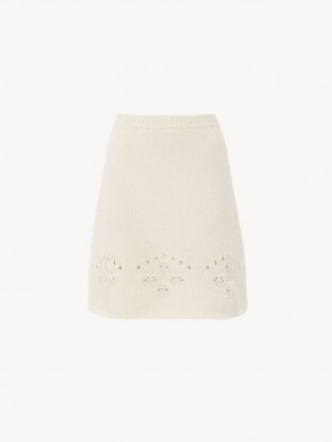 Knitwear Chloe A-line Mini Branco | CHE-SR13942