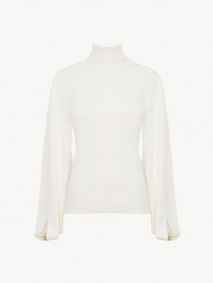 Knitwear Chloe Fitted Mock-neck Branco | CHE-SR13958