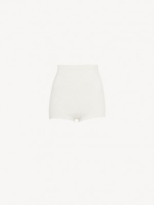 Knitwear Chloe High-waisted Mini Shorts Branco | CHE-SR13923