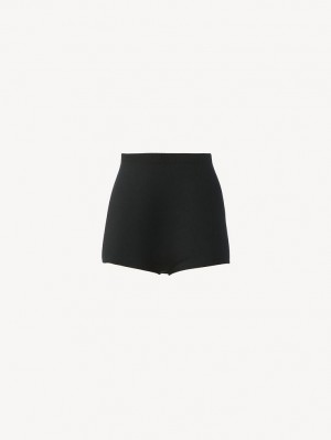 Knitwear Chloe High-waisted Mini Shorts Pretas | CHE-SR13924