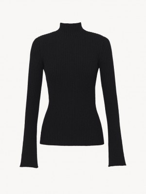 Knitwear Chloe Mock-neck Pretas | CHE-SR13919