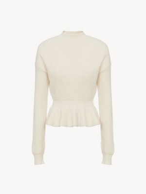 Knitwear Chloe Peplum Branco | CHE-SR13963