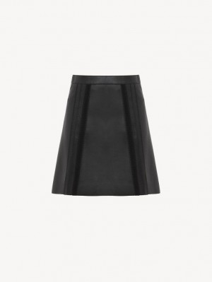 Leather Chloe Mini Skirt Pretas | CHE-SR14120