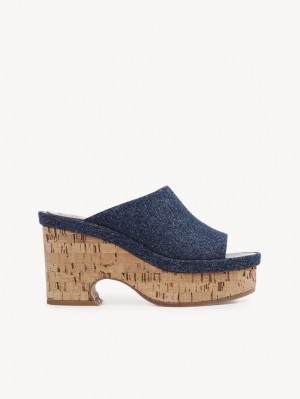 Mule Chloe Oli Platform Azuis | CHE-SR14134