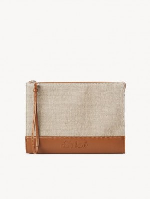 Pouches Chloe Sense Zippered Marrom | CHE-SR14329