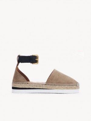 Sandálias Chloe Glyn Espadrille Caqui | CHE-SR14803