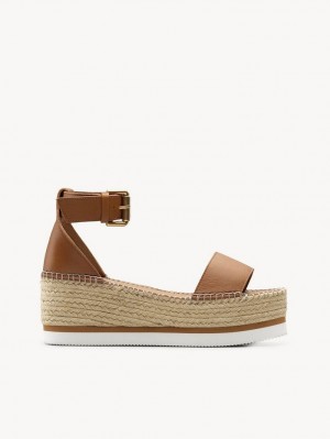 Sandálias Chloe Glyn Espadrille Marrom | CHE-SR14806