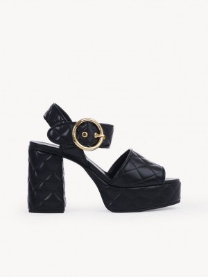 Sandálias Chloe Jodie Platform Pretas | CHE-SR14813