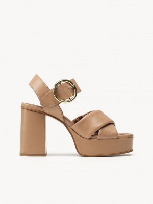 Sandálias Chloe Lyna High-heel Marrom | CHE-SR14840