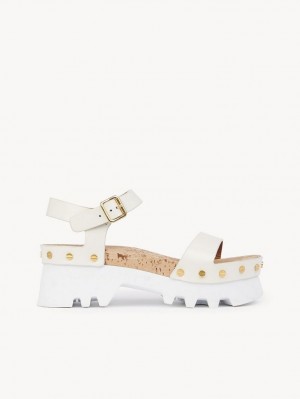 Sandálias Chloe Owena Platform Branco | CHE-SR14162