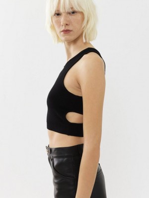 Tops Chloe Cropped Pretas | CHE-SR13882